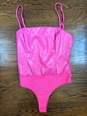 Fabrik Faux Leather Bodysuit Size Medium